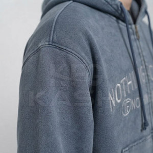 เสื้อฮู้ดซิปปักลายตามสั่ง ผ้าฝ้าย 100% ทรงปกติ สวมใส่สบายสำหรับฤดูหนาว ผ่านการซักแล้ว ขั้นต่ำในการสั่งซื้อน้อย ผู้ผลิตจากปากีสถาน ขายตรงจากโรงงาน - Product Image 4