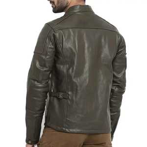 Riding <b>Men</b> Leather <b>Men</b> <b>Jacket</b> Soft Genuine Sheepskin Leather <b>Jacket</b> <b>Men</b> <b>Long</b> Zipper Casual 2026 Blue Colors Leather. - Product Image 3