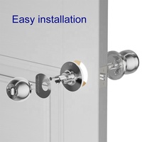 Cerradura de Bola Redonda Inteligente con Contraseña de Acero Inoxidable Keyplus, Sin Manija, para Puerta de Seguridad de Oficina o Habitación