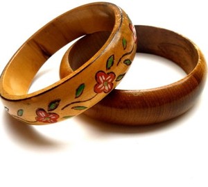Smooth Finished Painted Natural Wooden Bangles Daily Wear Festive Party Rustic Vintage Customized Christian Fashion Jewelry Cuff - Product Image 1