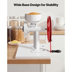 Molino manual de grano de acero al carbono de alta resistencia con volante y manivela, ajustable para moler trigo y maíz - Product Image 5