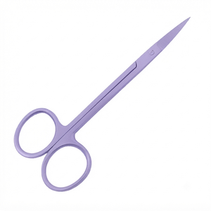 Ciseaux de manucure courbés en acier inoxydable avec manche en acier, pointe acérée, pliables, pour droitiers, outil durable pour le soin des ongles des adultes - Product Image 1