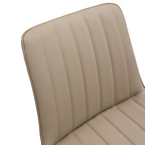 Set di 4 Sedie da Pranzo Senza Braccioli in Pelle PU Kaki con Gambe in Metallo per Cucina e Ristorante - Product Image 5