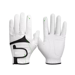Gants de golf en cuir microfibre blanc, antidérapants, respirants, avec sangle de poignet réglable, équipement de sport unisexe - Product Image 1
