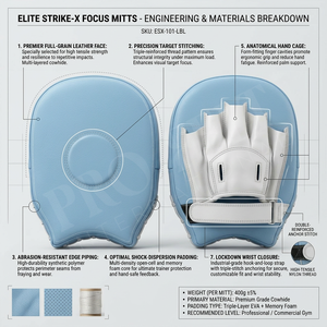 เป้าซ้อมมวย Pro Felt Custom Boxing Focus Mitts สำหรับฝึกซ้อมมวยระดับมืออาชีพ ทำจากหนังแท้ทั้งชิ้น ช่วยดูดซับแรงกระแทก พร้อมที่รองรับข้อมือ - Product Image 2