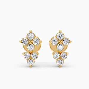 Pendientes Cluster Bloom con diamantes cultivados en laboratorio de 0.13 quilates en oro rosa de 9 quilates, oro blanco y oro amarillo - Product Image 1