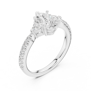 SATVIK RATNA Bague de fiançailles, de mariage et d'anniversaire de luxe en or 14K/18K avec diamant de laboratoire taille poire de 1,5 carat certifié IGI - Product Image 5
