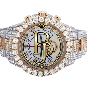 Montre Chronographe Carrée de Luxe Briva pour Homme, Personnalisée avec Diamants, Verre Saphir, Mouvement Quartz, Grand Cadran Blanc, Acier Inoxydable - Product Image 3