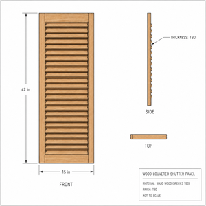 Persiana de Madera Maciza Contemporánea, Horizontal, Duradera, Ecológica, Diseño Moderno para Dormitorio, Oficina en Casa - Product Image 2
