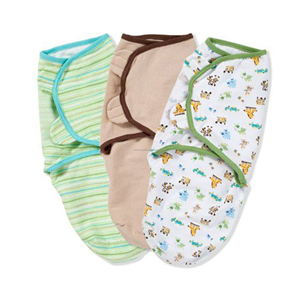 Couverture d'emmaillotage 100% coton unisexe faite à la main techniques tissées pour nouveau-né d'Inde - Product Image 1