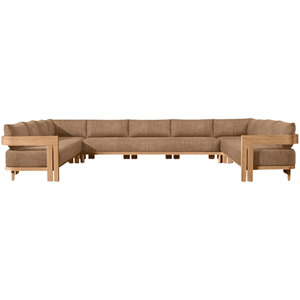 Modern Outdoor Furniture Sectional <b>Sofa</b> Upholstered Cushions Durable Frame and Thick Cushion Teak Wood Modular Lounge Chair - Product Image 1