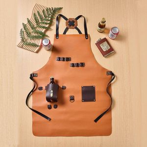 High Quality Men's Leather Sleeveless <b>Apron</b> with Custom Logo Reusable & Durable Arnav Leather <b>Works</b> Classic Style - Product Image 5