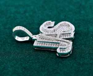 Colgante de Plata 925 con Moissanita VVS, Joyería Hip Hop Iced Out, Colgante Personalizado con Letra o Nombre para Hombre - Product Image 5