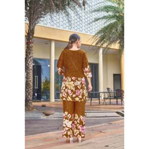 ชุดเซ็ตสองชิ้นผ้าฝ้ายพิมพ์ลายสำหรับผู้หญิง - Product Image 4