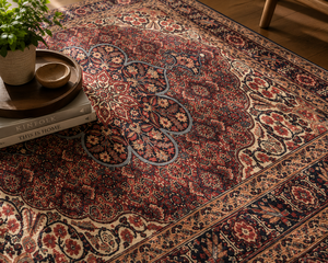 Tapis noué à la main en laine/soie, écologique, antidérapant avec support en latex, adapté aux animaux domestiques, infroissable, antibactérien, à poils moyens, Tabriz - Product Image 3
