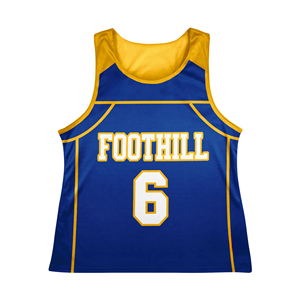 Maillots de lacrosse réversibles pour femmes, impression personnalisée sur le devant, logo personnalisé, séchage rapide, tissu en maille 220g, col en V, sans manches, dos nageur - Product Image 3