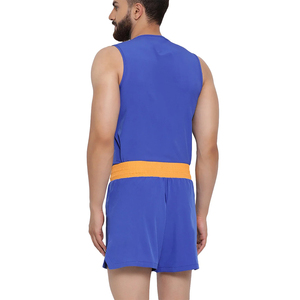 Combinaison de boxe unisexe bleue en polyester respirant, best-seller pour l'entraînement sportif et les arts martiaux - Product Image 2
