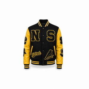 Veste universitaire personnalisée avec design unique et logo sur mesure, corps en laine, manches en cuir, patch en chenille, broderie, qualité supérieure - Product Image 2
