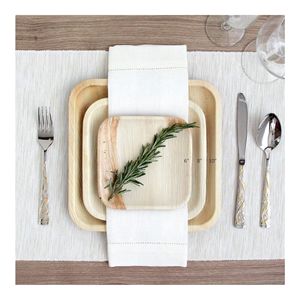 Plato Desechable Biodegradable de Hoja de Palma, Vajilla Natural Ecológica para Catering, Restaurantes, Hoteles, Eventos, Bodas, Cenas - Product Image 6