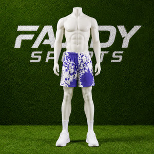 Shorts en mesh personnalisés à imprimé éclaboussures pour hommes, style streetwear, respirants, pour le basketball, motif tache d'encre violette, séchage rapide, pour la gym - Product Image 2