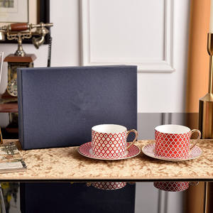 Juego de Tazas y Platos de Porcelana con Diseño de Estrellas Coloridas, Bañado en Oro, para Té de la Tarde, para Hoteles y Restaurantes, Taza de Café de Lujo con Platillo para Té - Product Image 3