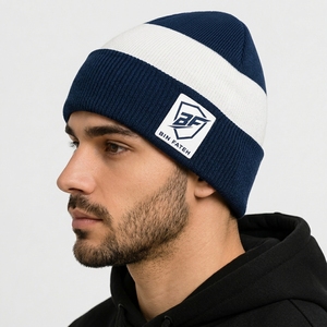Comfortable Men Beanie <b>Caps</b> Camouflage Customized Logo Polyester Cotton Unisex Adult <b>Winter</b> Hats 3D Embroidery Embossed Printing - Product Image 4