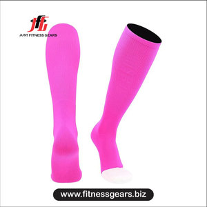 Just Fitness Gears Knee High <b>Compression</b> <b>Socks</b> Breathable Spandex Polyester <b>Running</b> Solid Pink Adult Summer - Product Image 1