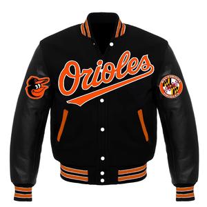 Chaqueta Unisex Orioles Negra con Cuello Alto y Logotipo Frontal - Product Image 1