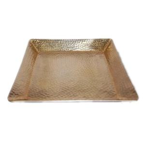 Plateaux et assiettes créatifs de forme carrée à texture martelée, finition dorée brillante, vente en gros - Product Image 1