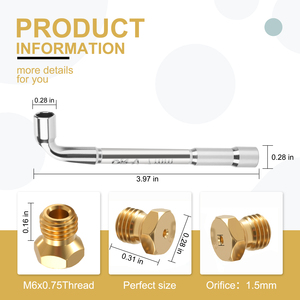 Kit de conversion de buse de pulvérisation en laiton, kit de conversion de buse en laiton pour cuisinière au propane et au gaz naturel, buse de pulvérisation de gaz M6x0.75 mm - Product Image 2