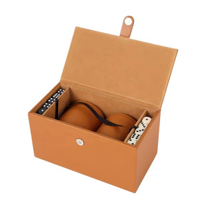 PU Leather <b>Dice</b> Cup Box with White Black <b>Dice</b> Storage Case for Adult Use Classic Minimalist Design Durable Round Shape - Product Image 1