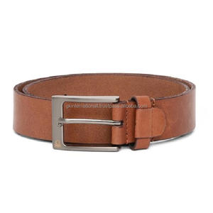 Ceinture de mode pour hommes en cuir véritable pleine fleur en cuir décontracté boucle ardillon en laiton plaqué argent massif tailles personnalisées disponibles - Product Image 4