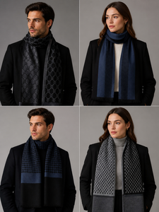 Écharpe et cache-oreilles d'hiver en acrylique de luxe, collection de créateurs, longs, écologiques, super doux, tricotés, pour hommes et femmes - Product Image 2