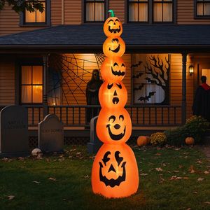 9FT <b>Halloween</b> Outdoor Holiday Yard Decorations <b>Inflatable</b> Stacked Pumpkins with LED Lights Blow 6 Pumpkins <b>Inflatable</b> Par - Product Image 5