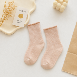BOHOPANNA Chaussettes pour enfants en tissu doux de qualité supérieure, flexibles, confortables au quotidien, couleur magnolia, taille 5 6Y, certifiées SNI, norme de qualité - Product Image 4