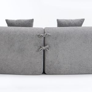 4 Seater Grey Chenille Fabric 30D <b>Sofa</b> 60 Hardness Full <b>Sponge</b> with 4 Pillows <b>for</b> Home Living Room Furniture - Product Image 5