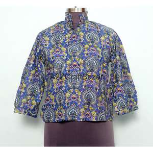 Vestidos Casuales de Oficina para Mujer, 100% Algodón, Mini, Manga 3/4, Cuello Redondo, Estampado Floral, Modernos, Holgados, Ecológicos, para Primavera - Product Image 1