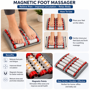 Masseur de pieds magnétique K Star Acupressure, rouleau de réflexologie magique, soulagement de la douleur et stimulateur de circulation sanguine - Product Image 3