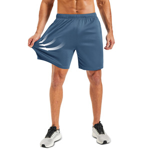 Shorts de course athlétiques respirants pour hommes avec tissu à séchage rapide, légers, pour l'entraînement en salle de sport, taille élastique, shorts de sport et de fitness - Product Image 2