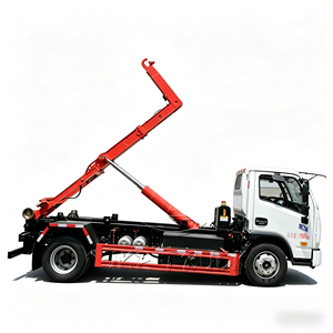 Camión de Basura con Brazo Gancho Yuejin de Nueva Energía 4x2, Camión Eléctrico para Contenedores de Residuos de 5-8m³ - Product Image 4