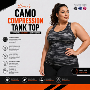 Custom OEM Women Camo Compression Tank Top Racerback Sports <b>Singlet</b> Top Ladies Quick Dry Training Vest Yoga Sleeveless Top Women - Product Image 2