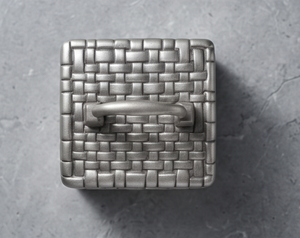 Boîte à fruits secs en métal argenté tressé, avec poignée, pour cadeaux décoratifs de luxe, idéale pour les événements et les fêtes. - Product Image 3