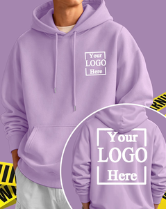 Custom Logo Purple Hoodie 100% Cotton Fleece Men's Oversized Casual Autumn Wear Heat Transfer Printed manufactures Bangladesh - Product Image 1