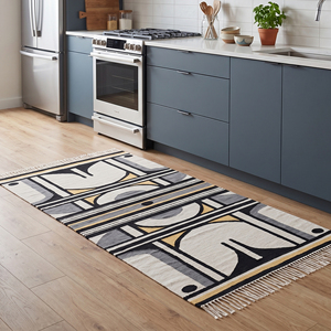 Modern NYKO MART Bohemian Geometric Pattern Eco-Friendly Cotton <b>Washable</b> Flat Weave <b>Rugs</b> for Living Room Bedroom Garden - Product Image 3