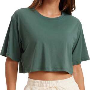 T-shirt ample pour femme, coupe carrée, en mélange de soie et de coton - Product Image 2