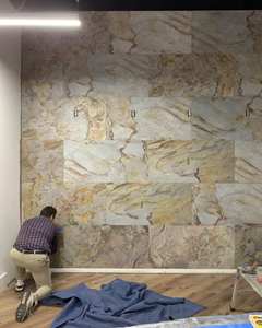 Revêtement mural en pierre sablée de haute qualité, épaisseur 2 mm, écologique, effet 100 % naturel, semi-flexible, couleur rouge, ardoise fine - Product Image 6