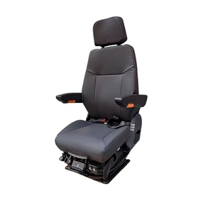 Siège conducteur en cuir à suspension mécanique pour siège de capitaine marin ou tracteur (personnalisable) - Product Image 1