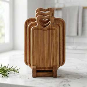 Planche à découper en bois d'acacia personnalisée, écologique, non toxique, antibactérienne, durable et compatible lave-vaisselle pour pâtisseries et fromages - Product Image 2