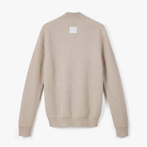 Customized Logo Solid Color Winter Casual <b>Long</b> Sleeve <b>Cardigan</b> Sweaters Wholesale Rib Knit Zipper Sweater for <b>Men</b> - Product Image 3