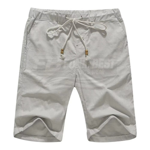 Shorts de sport d'été pour hommes tendance, 100 % coton écologique, décontractés, taille élastique, en toile tricotée, couleurs variées - Product Image 5